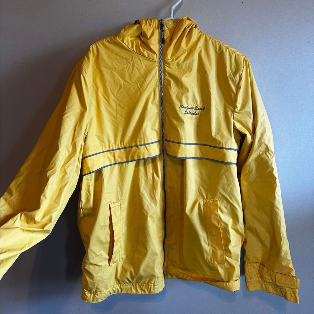 Yellow Hooded Windbreaker Jacket NFLD Lined
